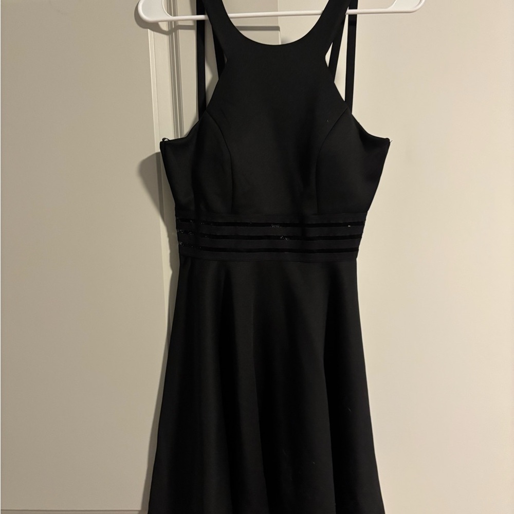 City Studio Black Halter A-line Cocktail Dress